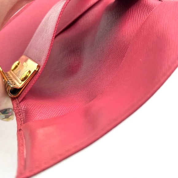 Prada Peonia Saffiano Leather Key Holder / Card Holder w/ Box & COA ✔️Authentic - Picture 14 of 16